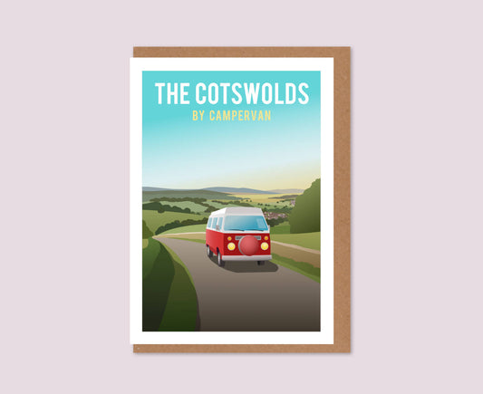 The Cotswolds by Campervan Greeting Card Design