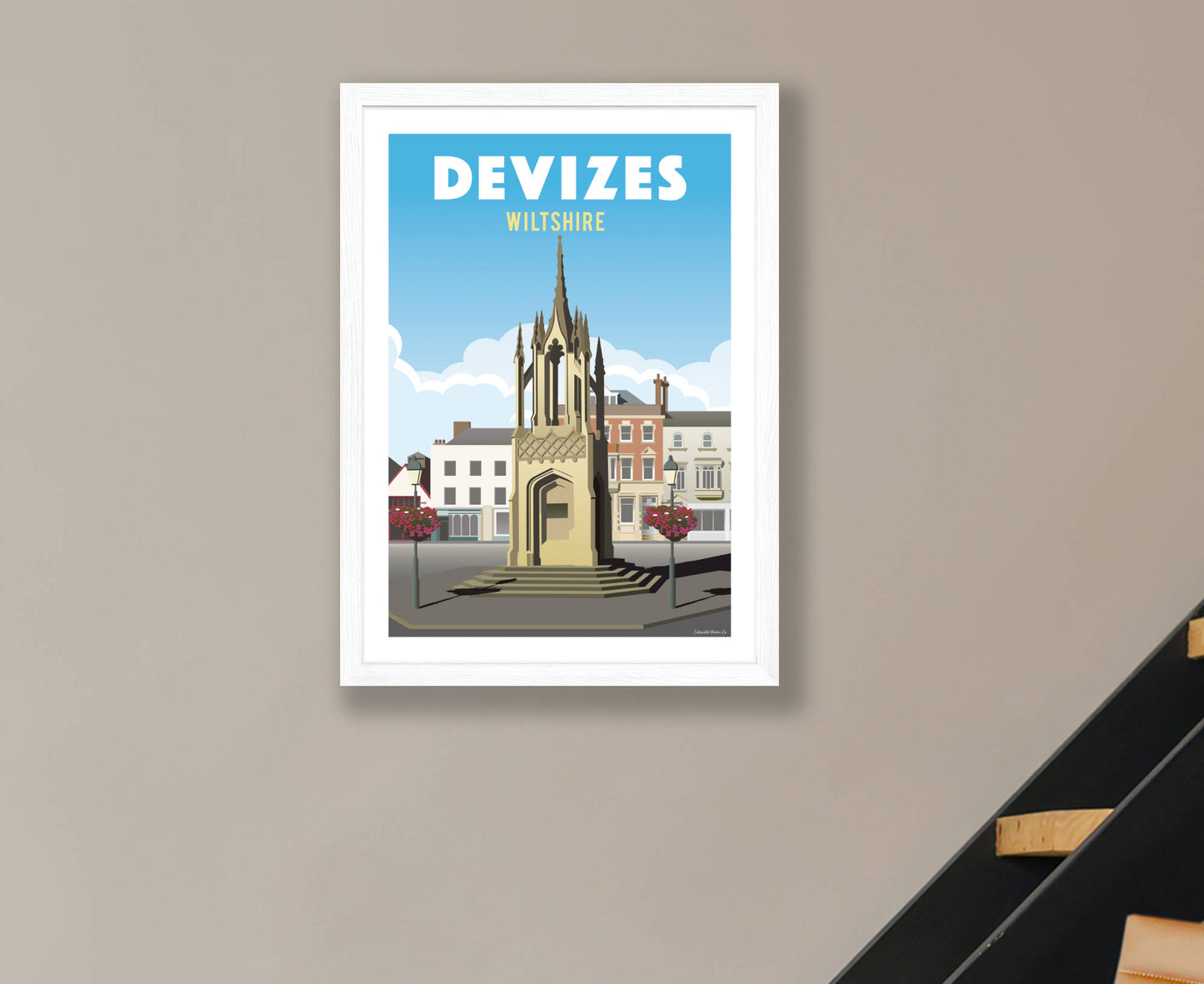 Devizes Poster in white frame