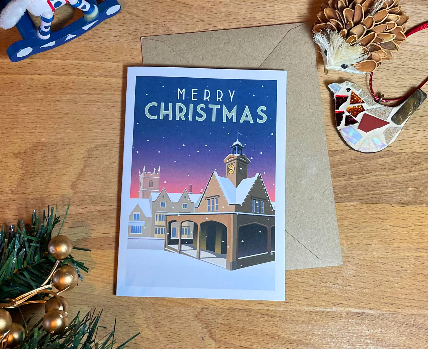 Chipping Sodbury Christmas Card with decorations