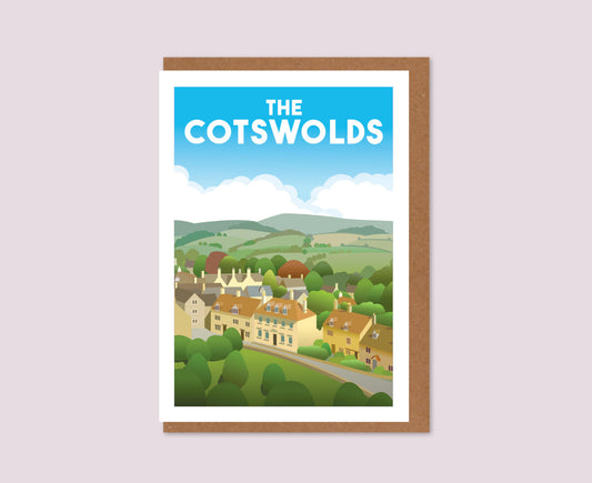 Cotswold Village View Greeting Card design