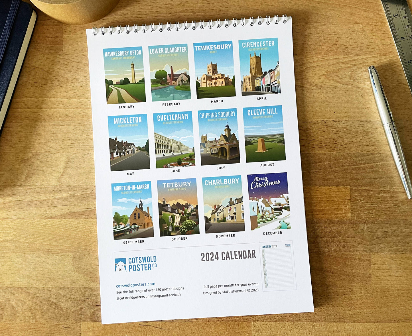 The Cotswolds 2024 Calendar back cover