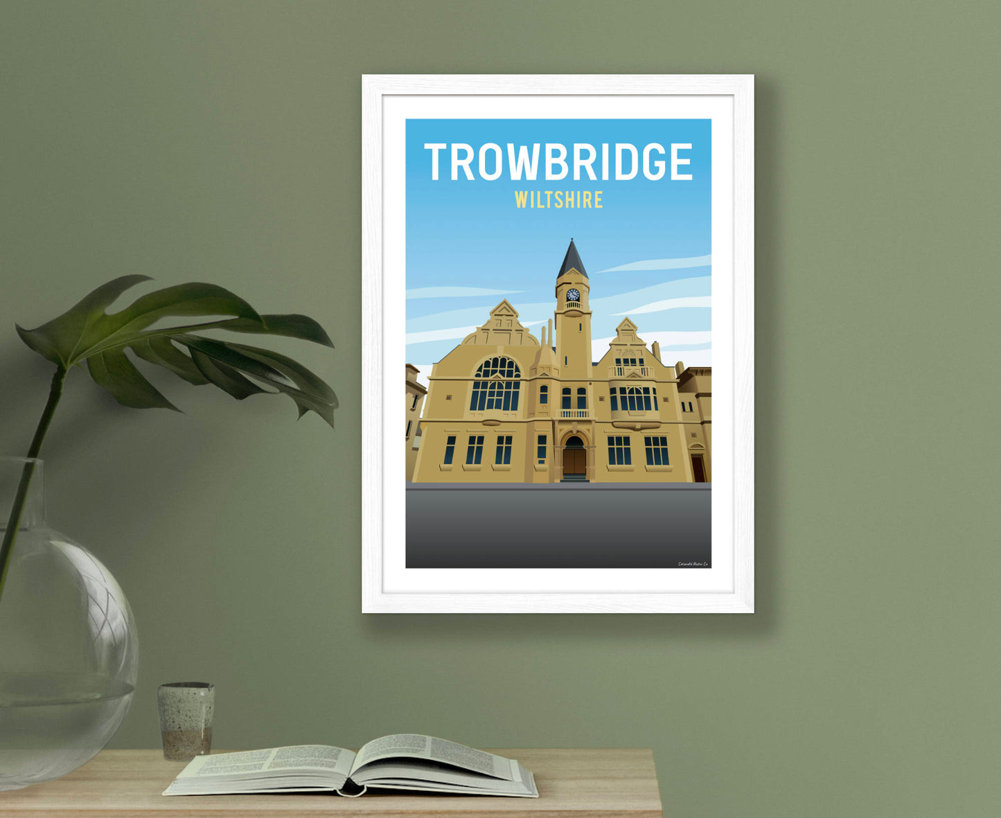 Trowbridge Poster in white frame