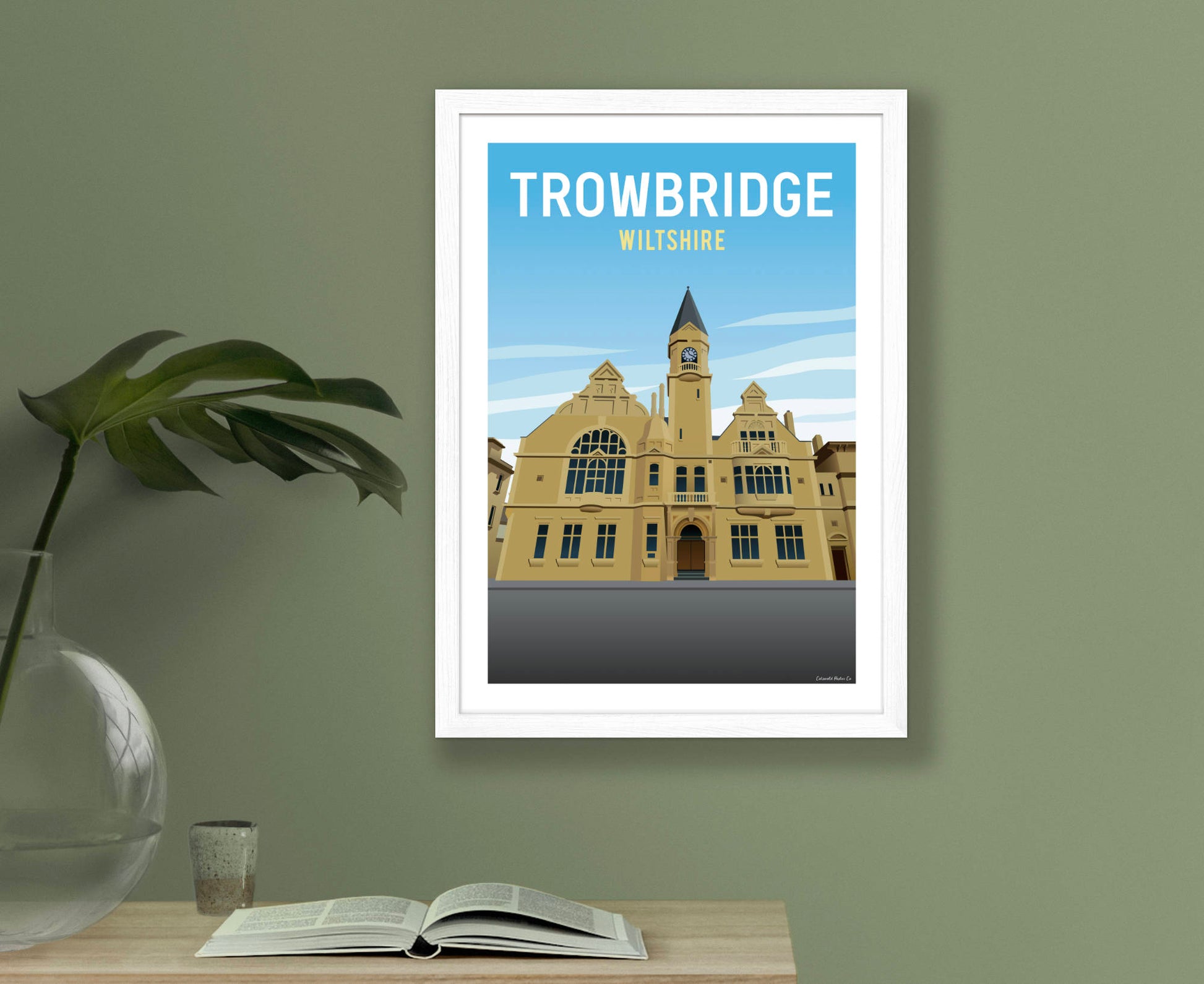 Trowbridge Poster in white frame