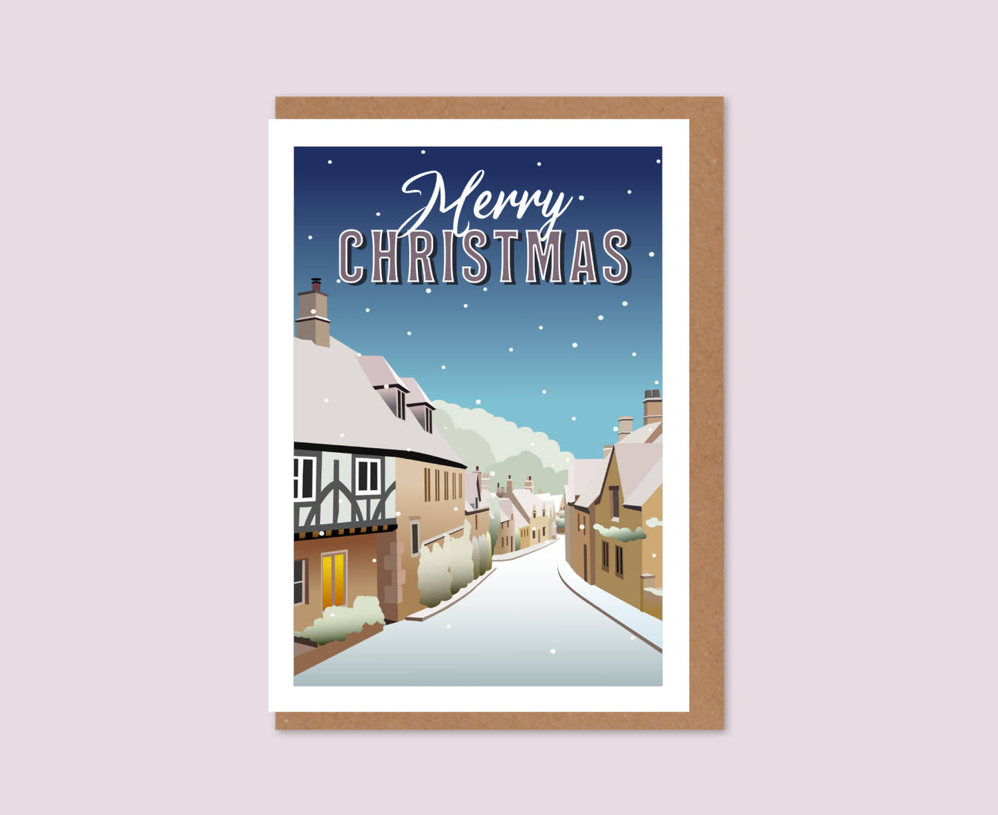 Castle Combe snow Christmas card