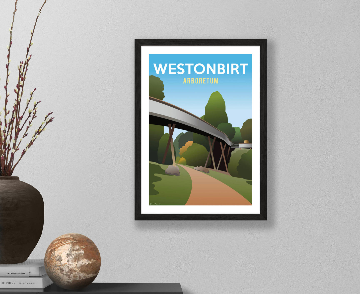 Westonbirt Arboretum Skywalk Poster in black frame