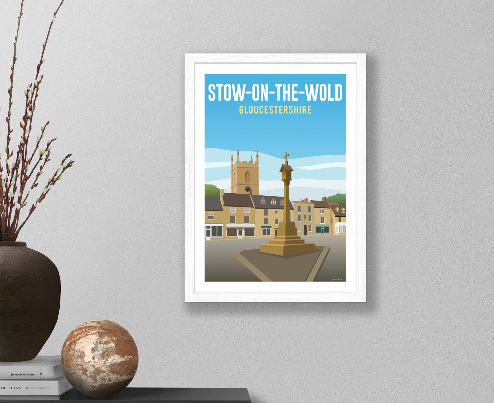 Stow-on-the-Wold Poster in white frame
