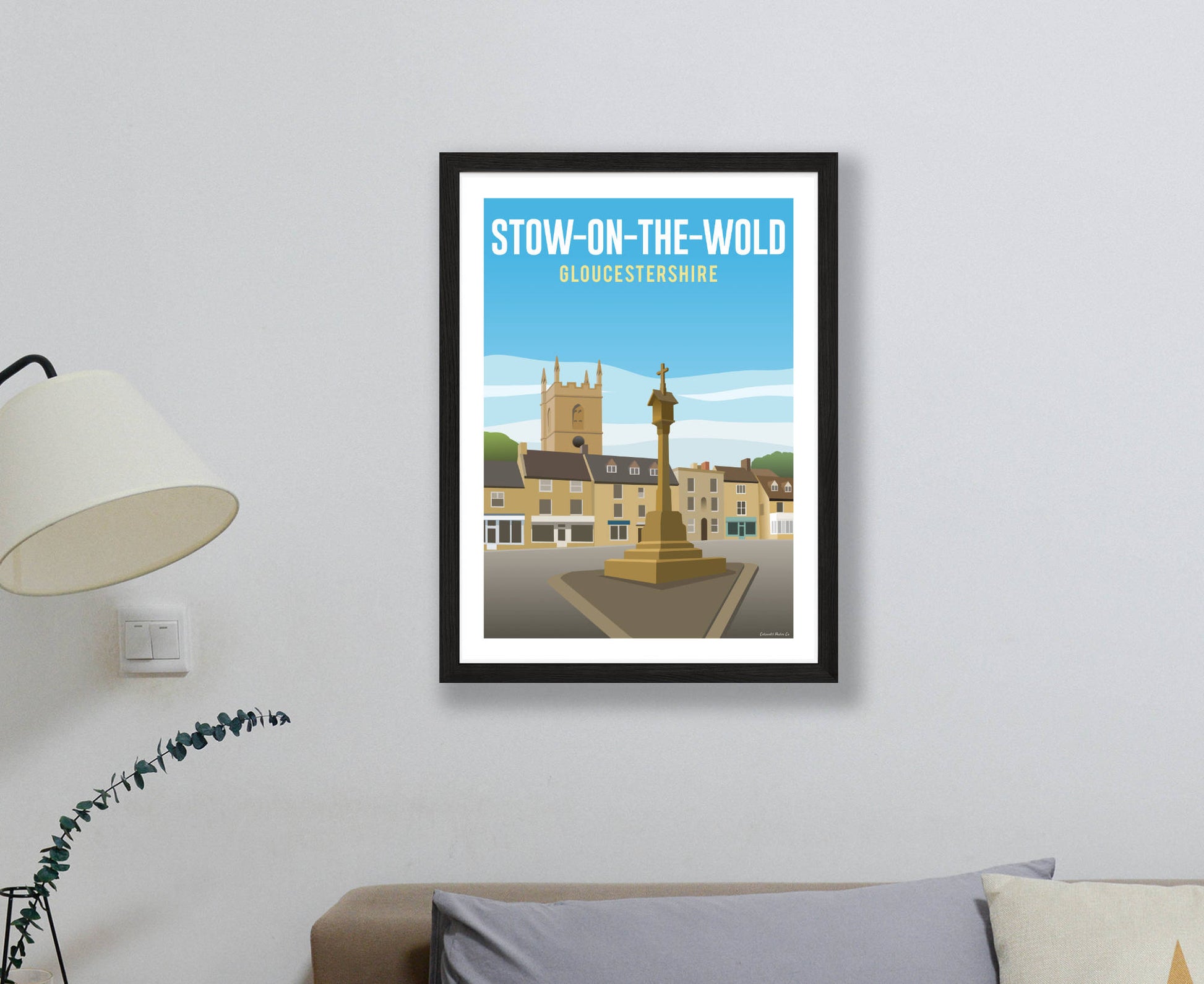 Stow-on-the-Wold Poster in black frame