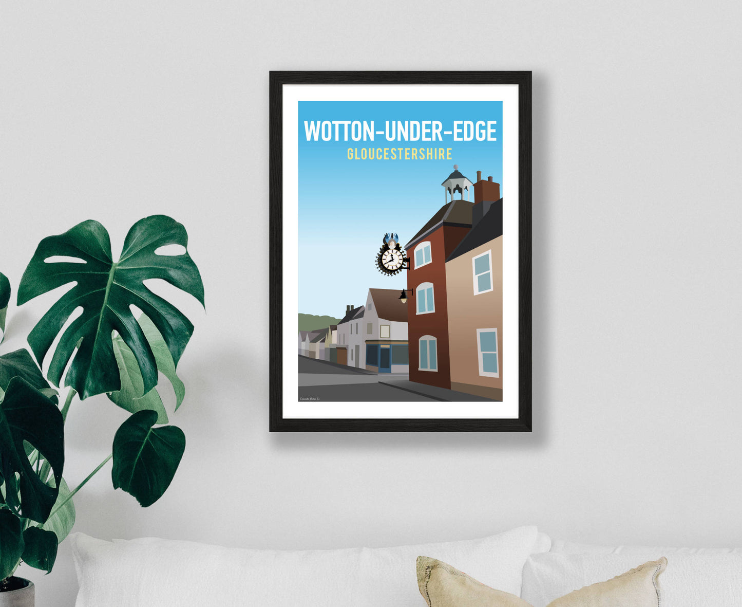 Wotton-Under-Edge Poster in black frame