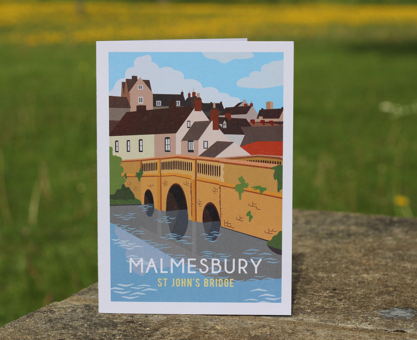 Malmesbury St John's Bridge Greeting Card standing up