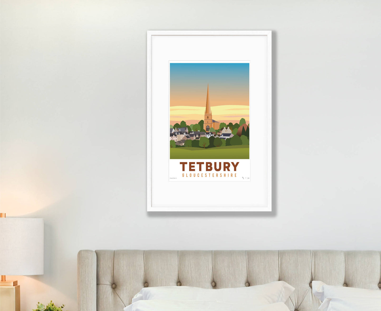Tetbury Church Poster – Limited Edition wall decor white frame