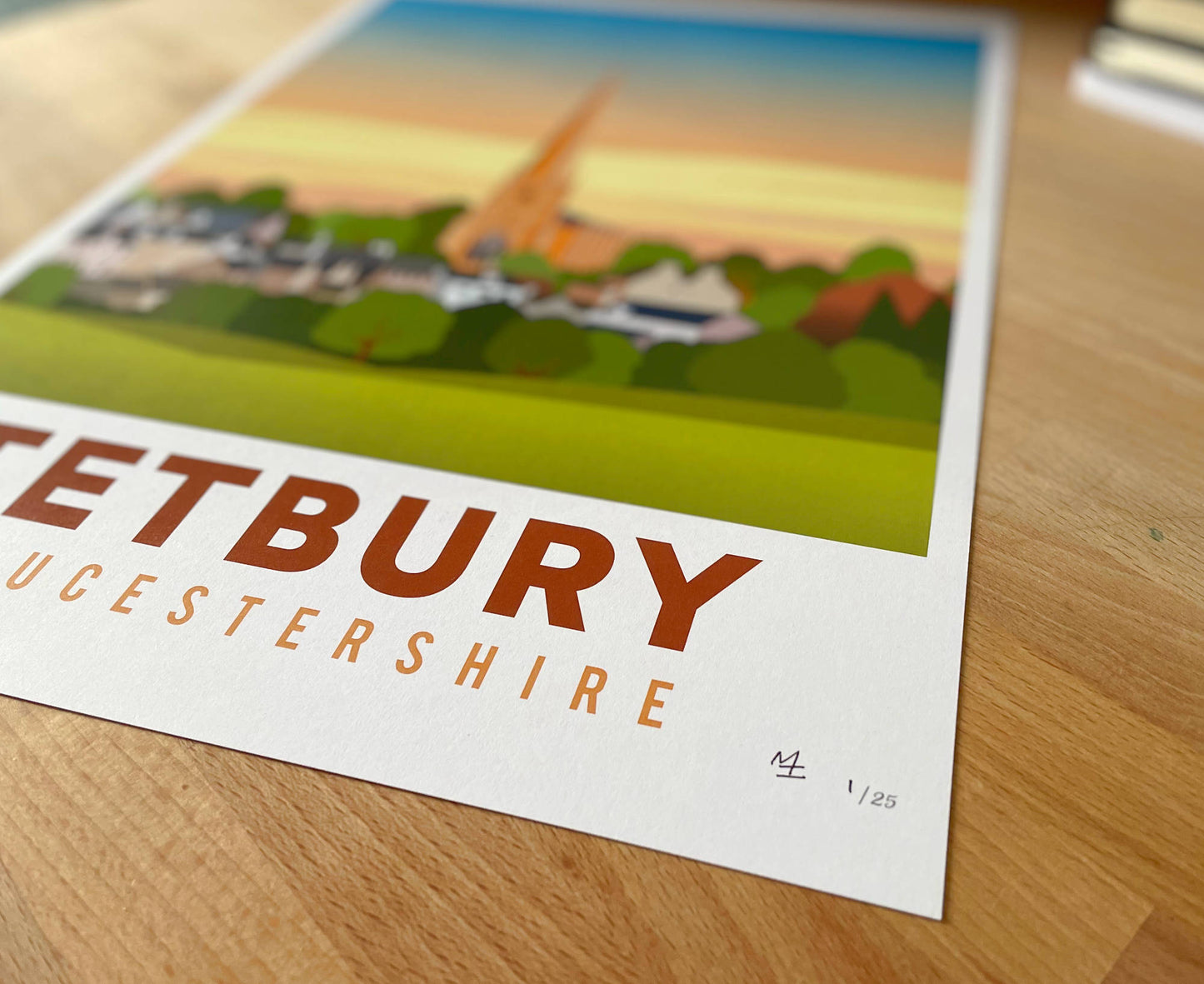 Close up of signed limited edition Tetbury poster