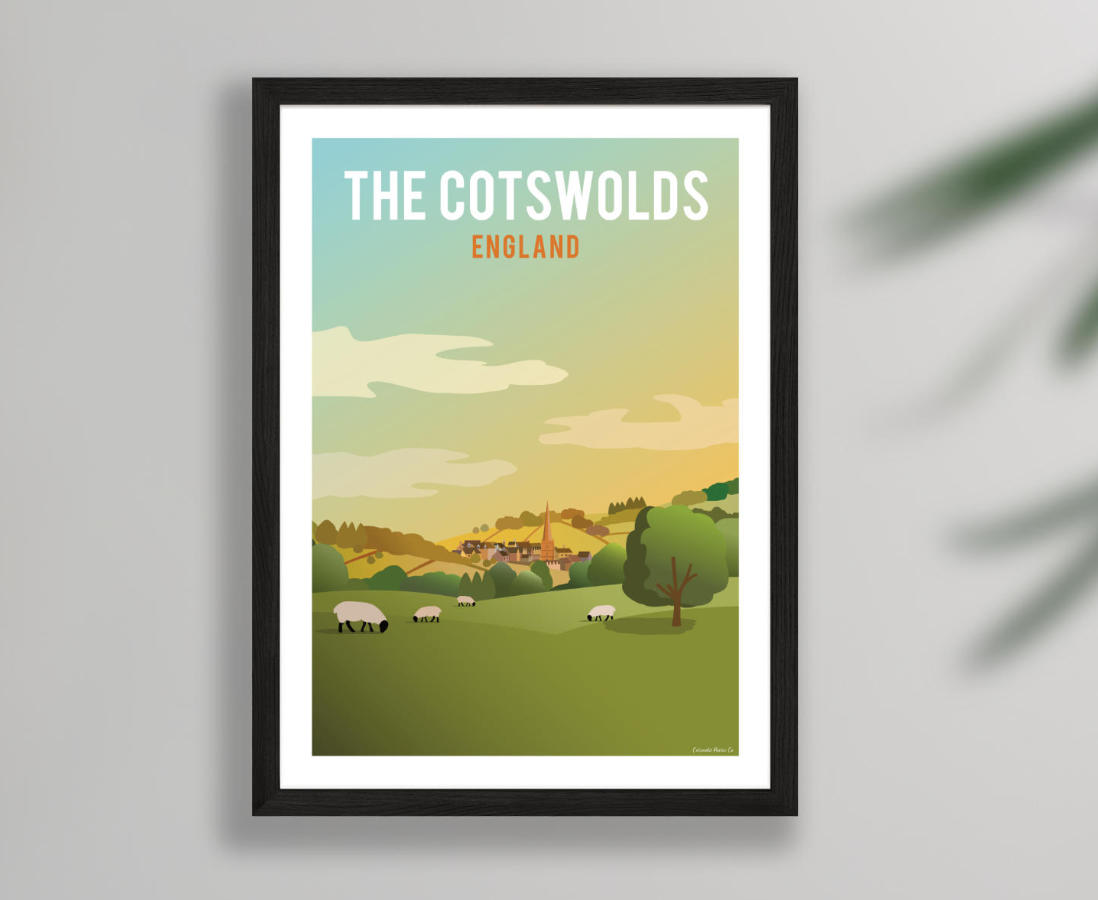 Framed poster of the Cotswolds
