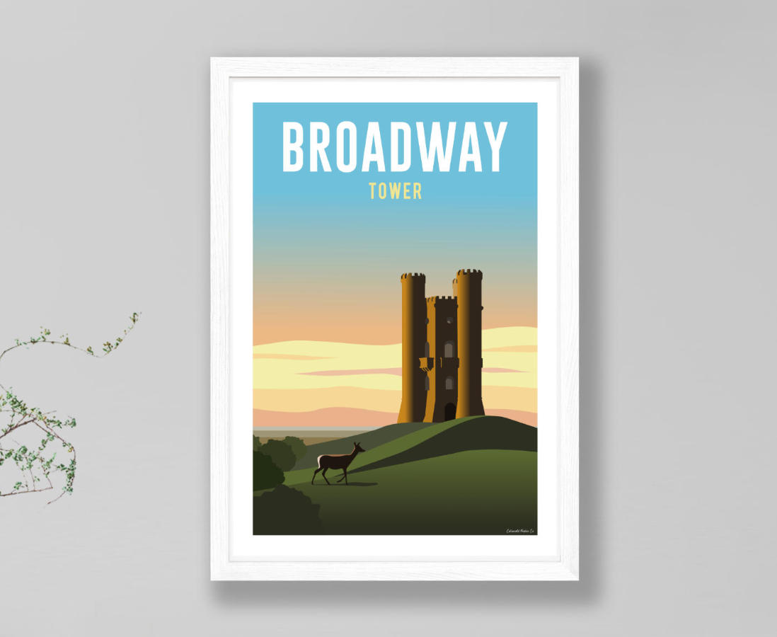 Framed poster of Broadway Tower