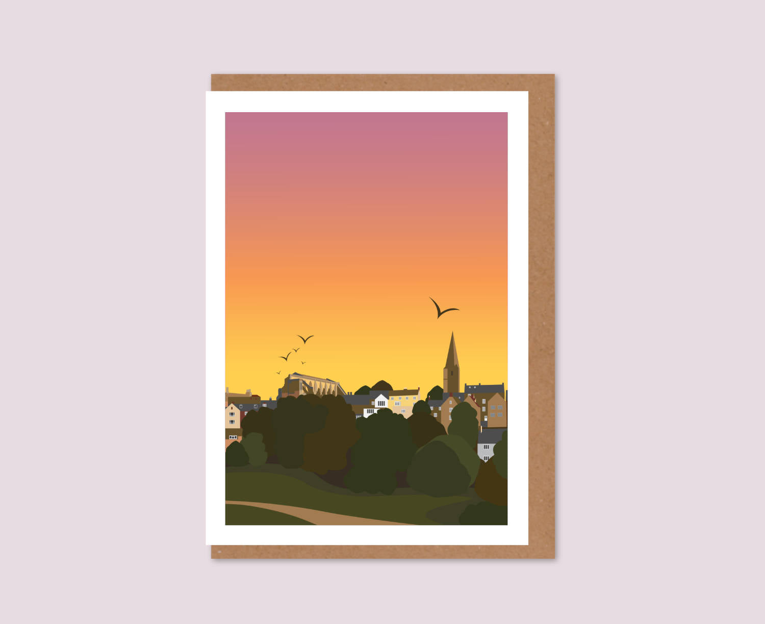 Malmesbury Sunset Text-Free Greeting Card