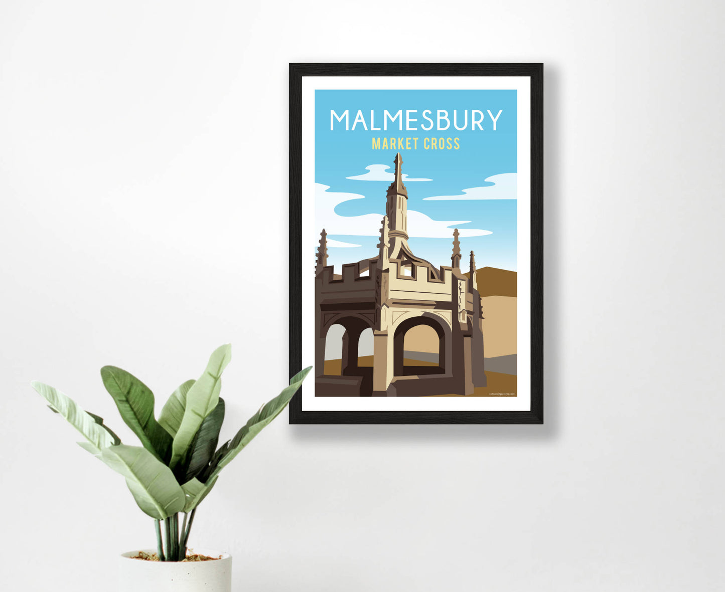 Malmesbury Market Cross Poster in black frame