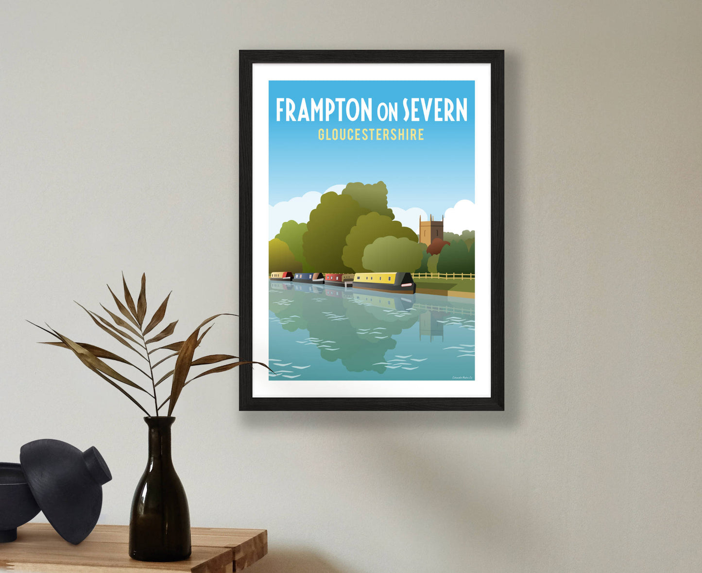 Frampton on Severn Poster in black frame