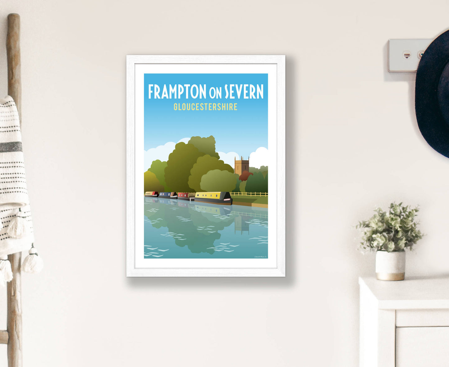 Frampton on Severn Poster in white frame