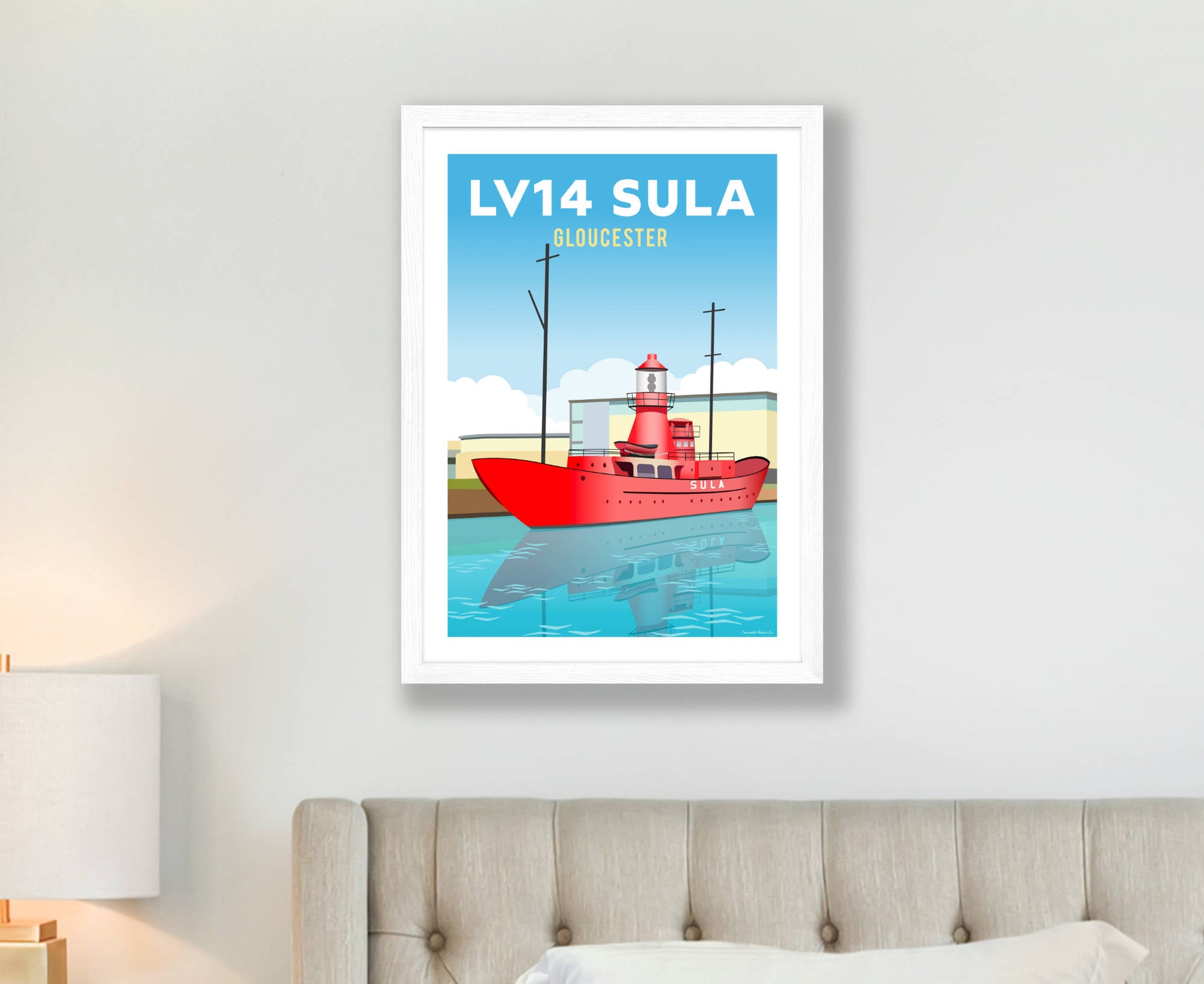LV14 SULA Lightship Poster in white frame