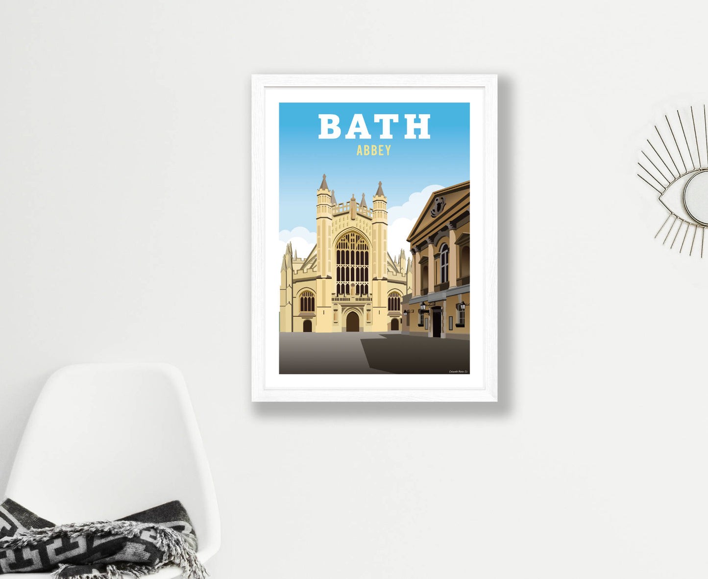 Bath Abbey Poster in white frame