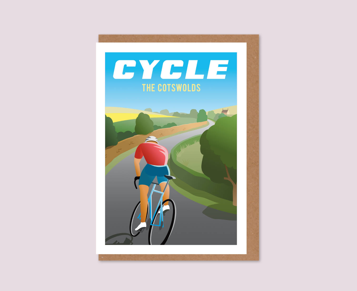 Cotswolds Cycling Greeting Card design