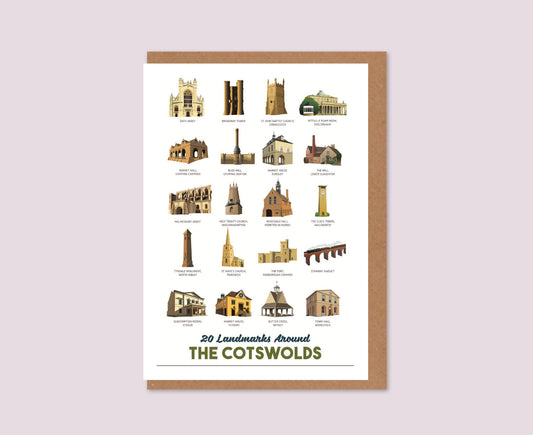 Cotswold Landmarks Greeting Card Design