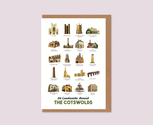 Cotswold Landmarks Greeting Card Design