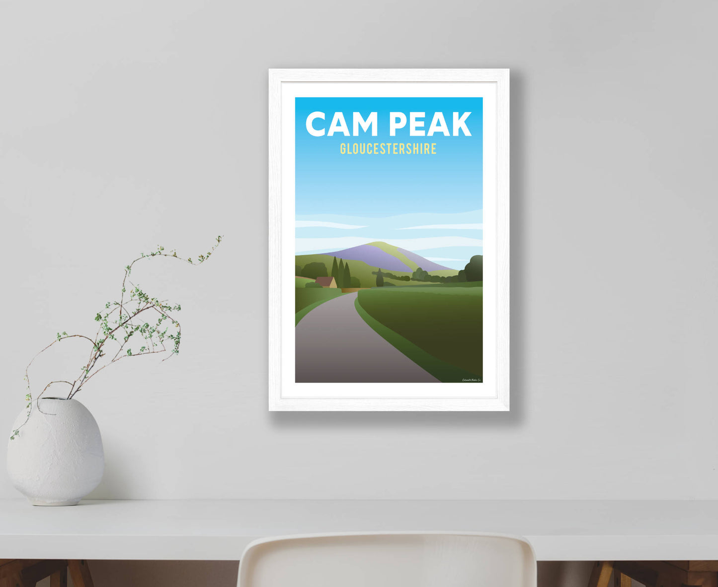 Cam Peak Poster in white frame