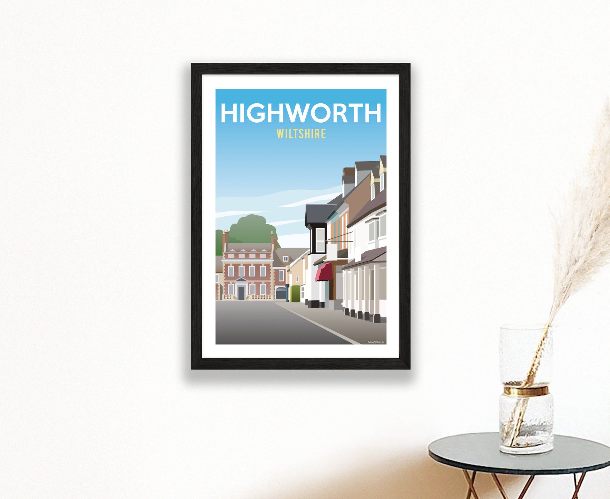Highworth Poster in black frame