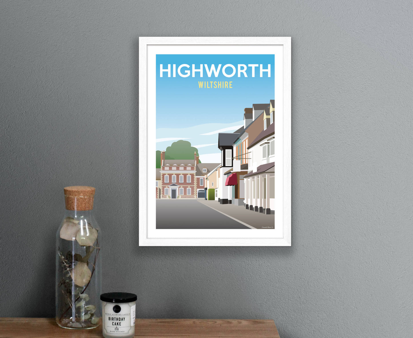 Highworth Poster in white frame