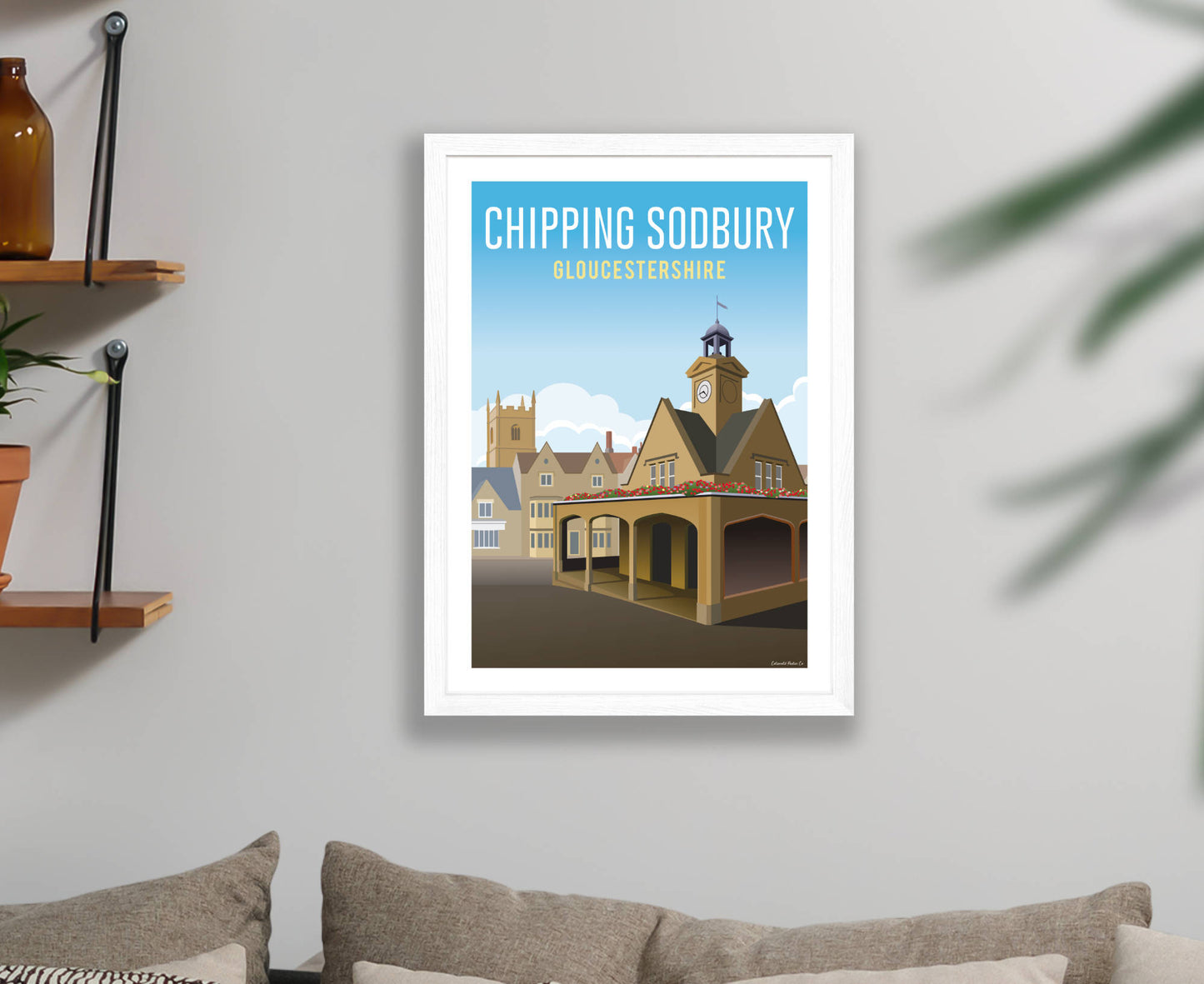 Chipping Sodbury Poster in white frame