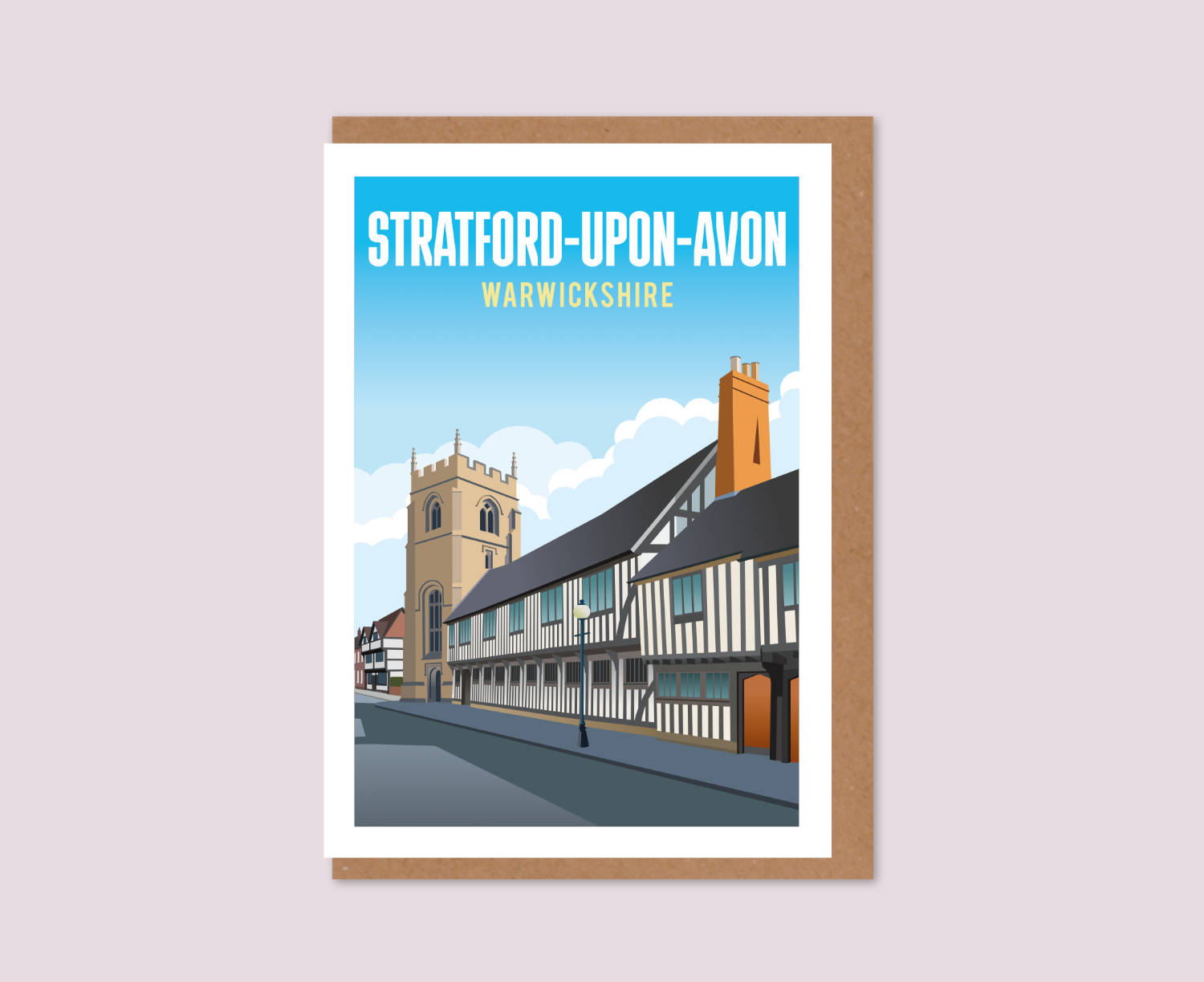 Stratford-Upon-Avon Greeting Card Vintage Design