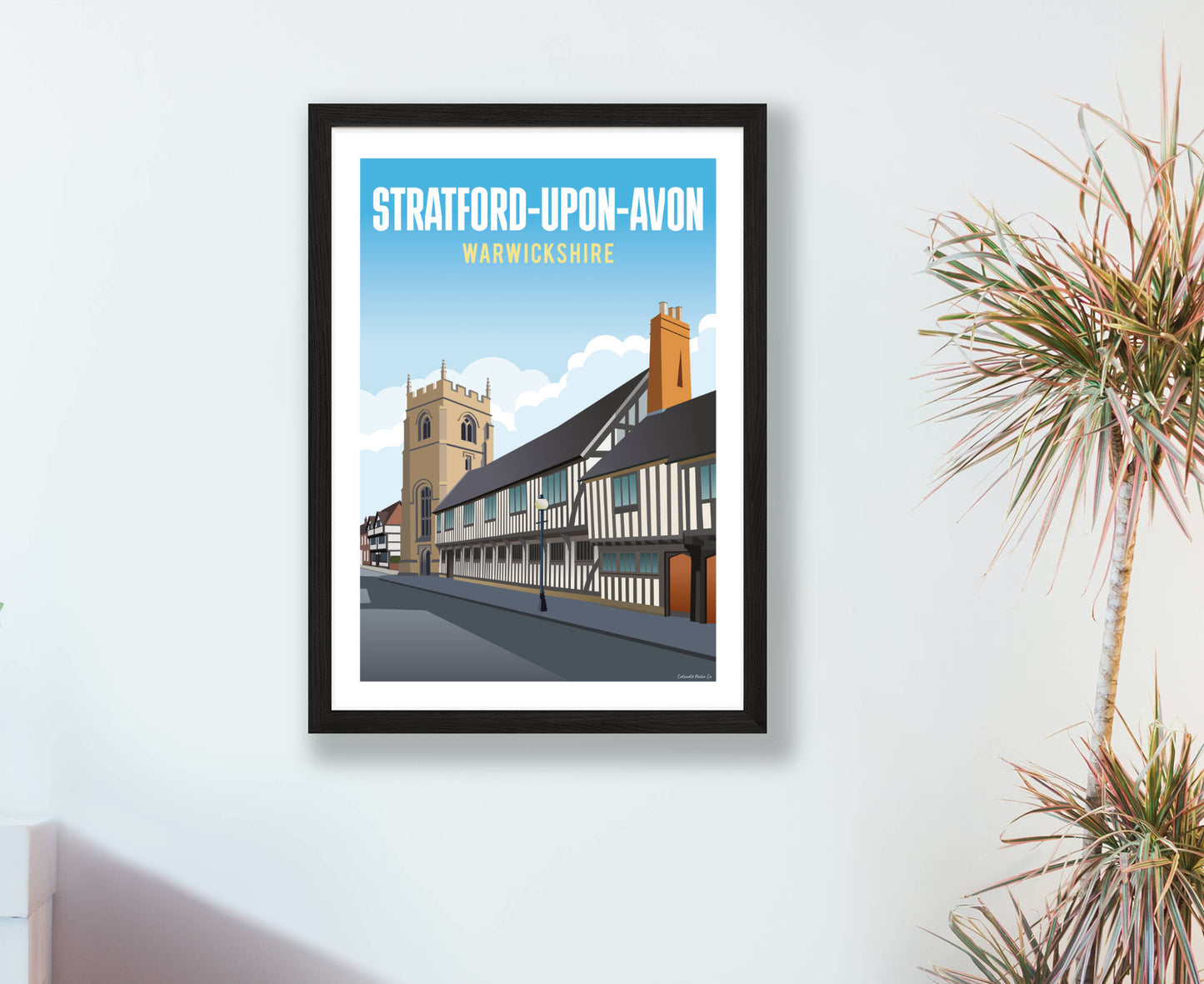 Stratford-Upon-Avon Poster in black frame