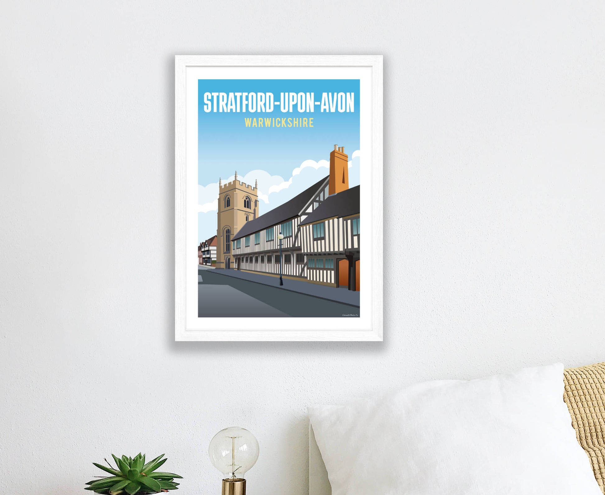 Stratford-Upon-Avon Poster in white frame