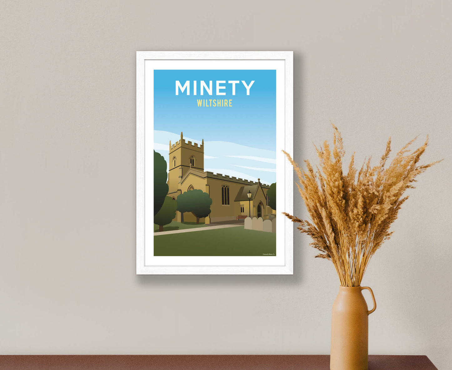 Minety Poster in white frame