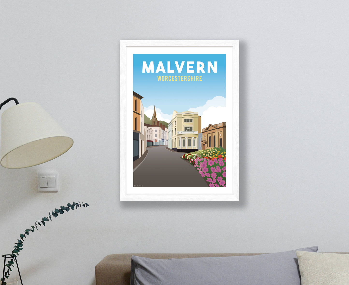 Malvern Poster in white frame