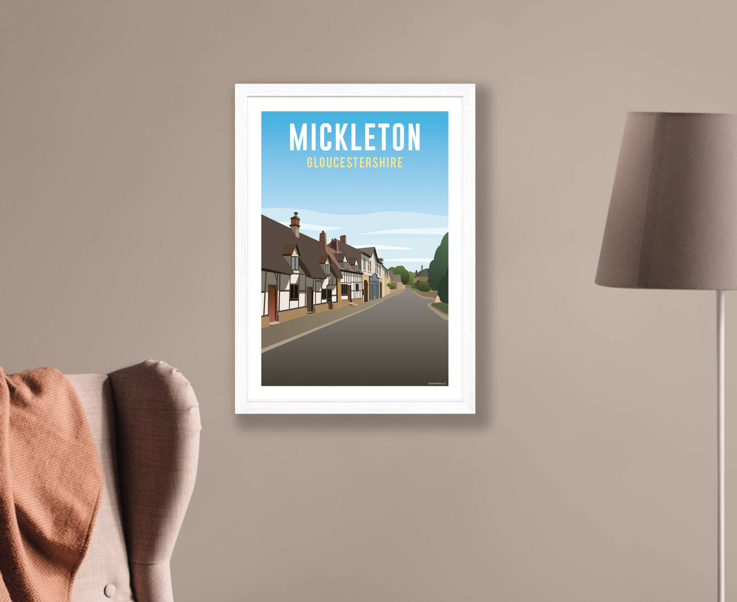 Mickleton poster print in white frame