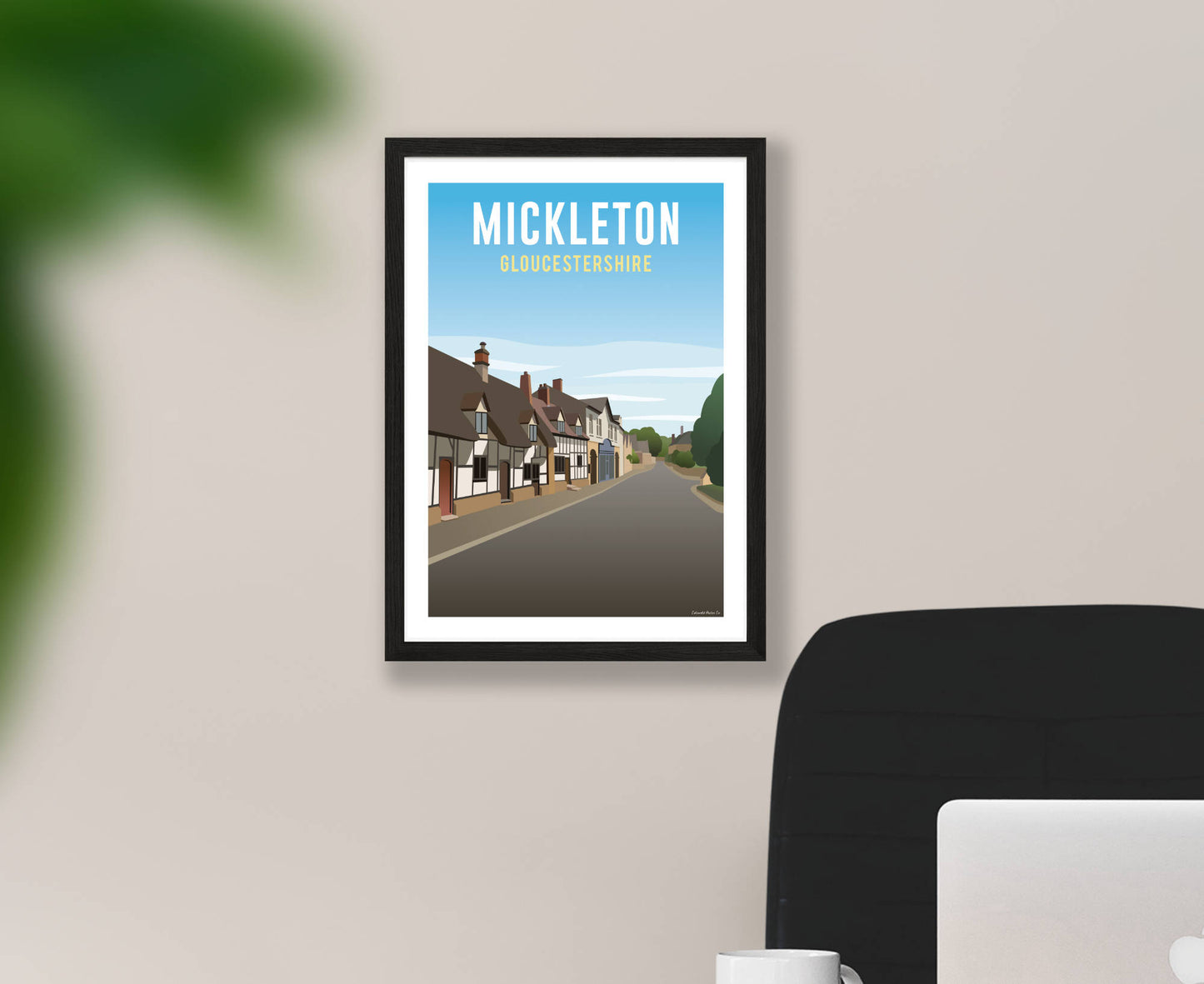 Mickleton poster print in black frame