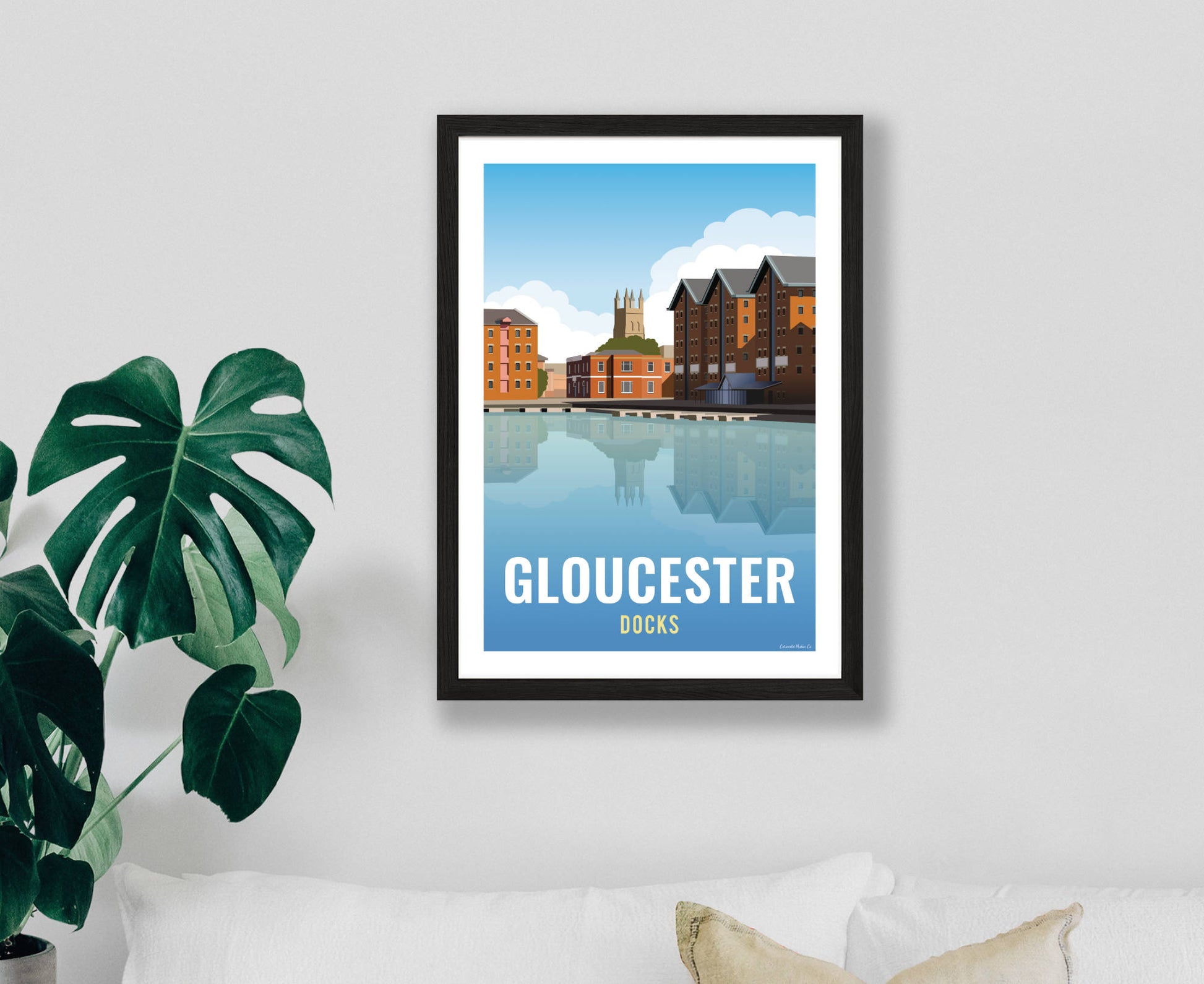 Gloucester Docks Poster in black frame