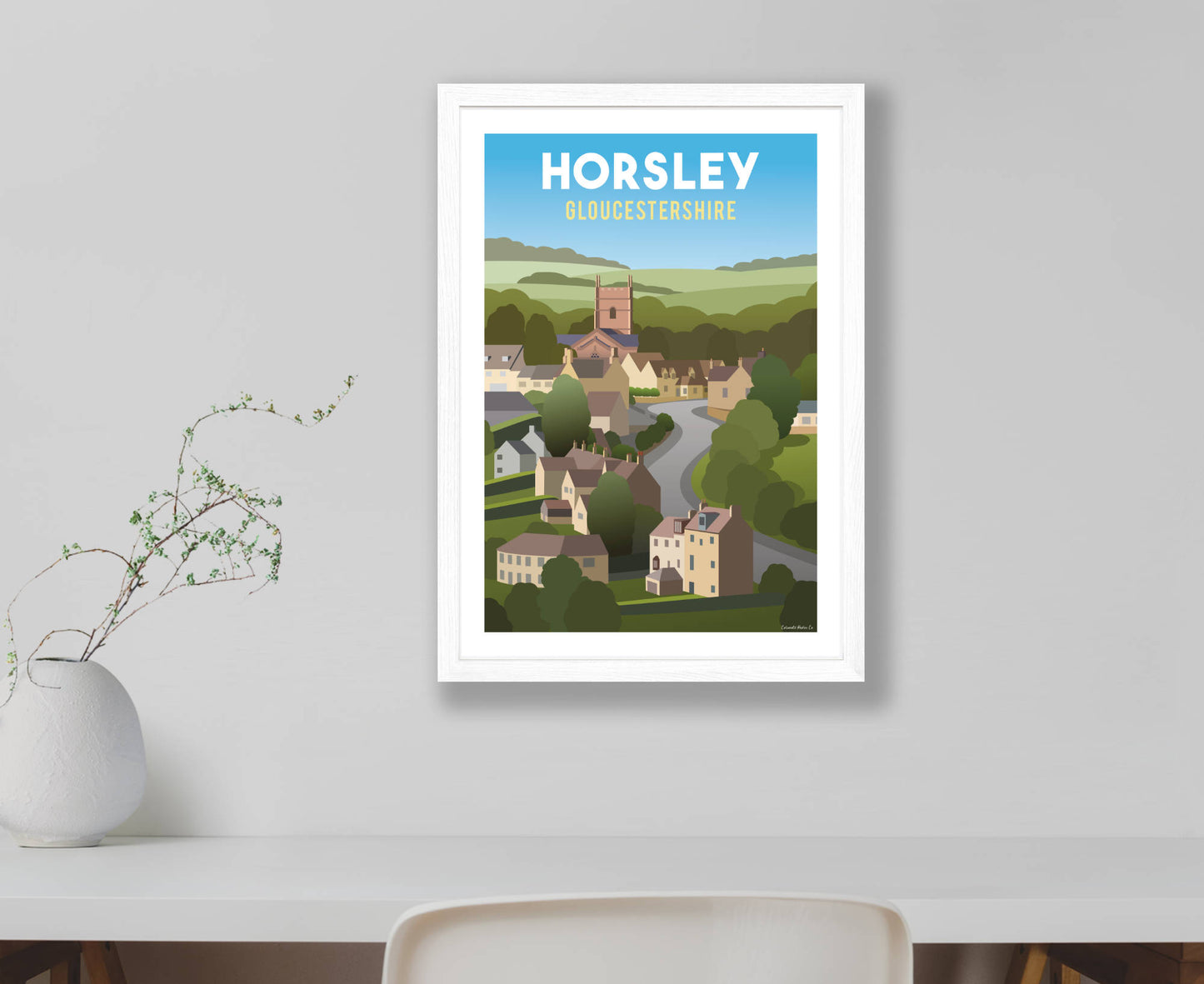 Horsley Poster in white frame
