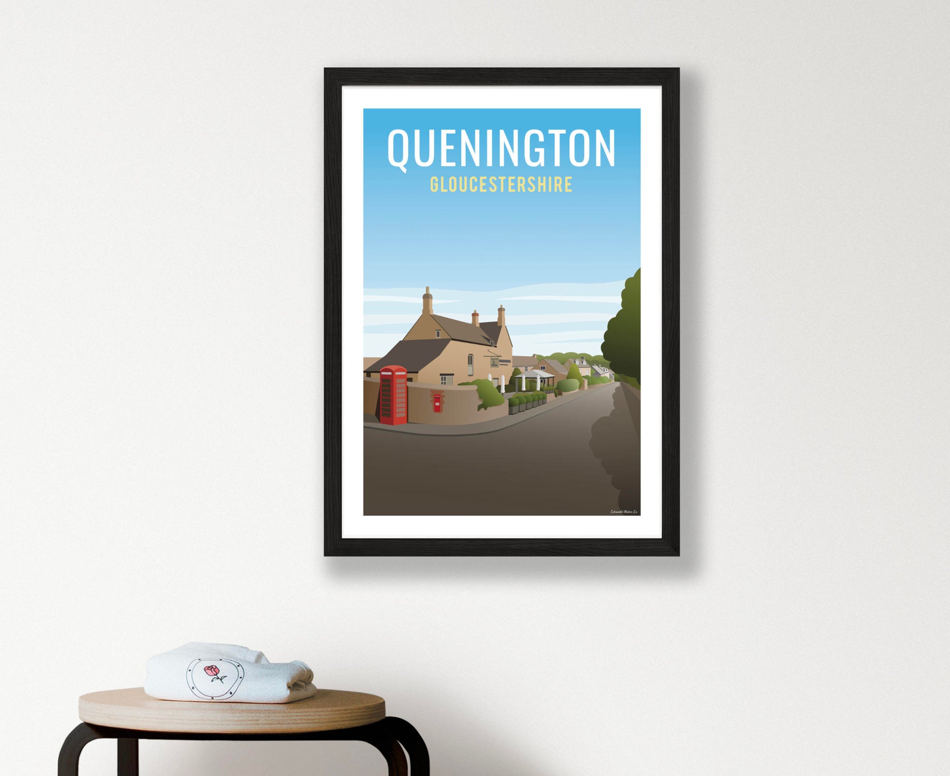 Quenington Poster in black frame