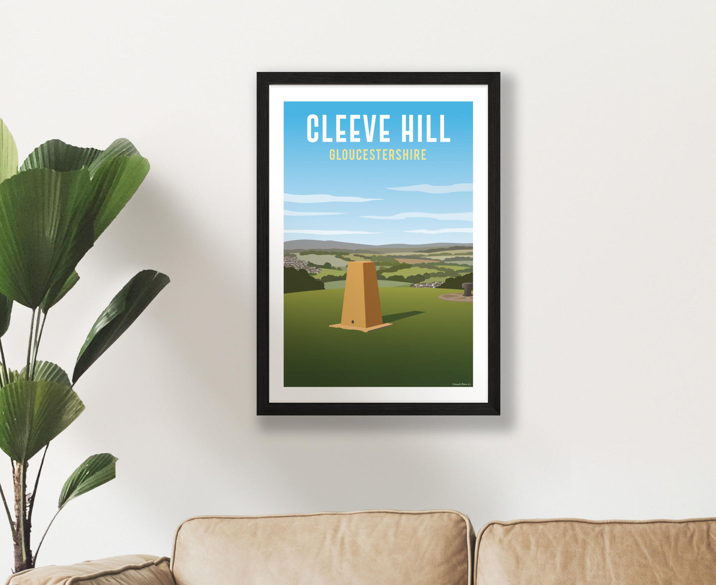 Cleeve Hill Poster in black frame