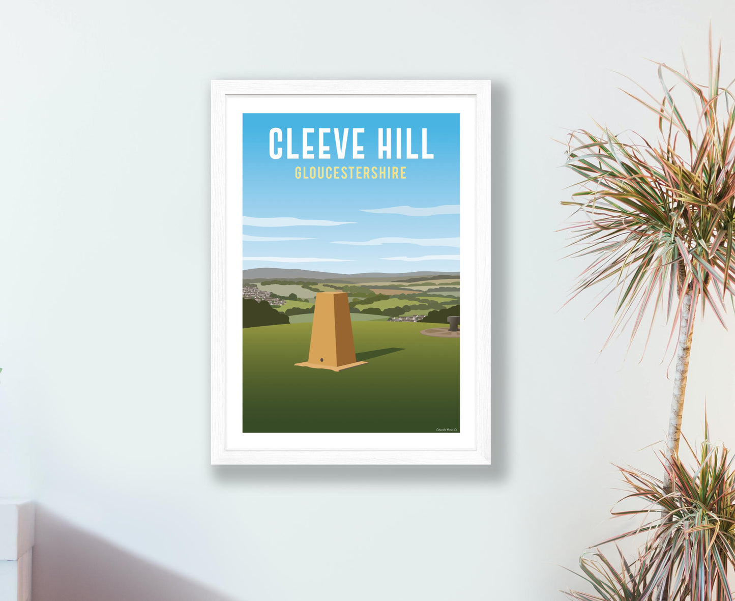 Cleeve Hill Poster in white frame