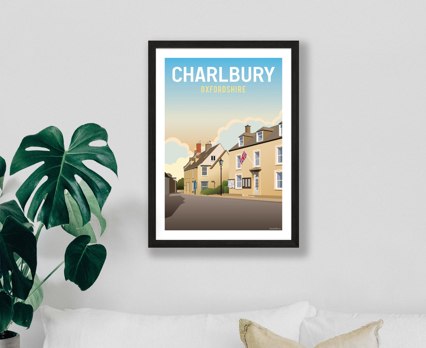 Charlbury Poster in black frame