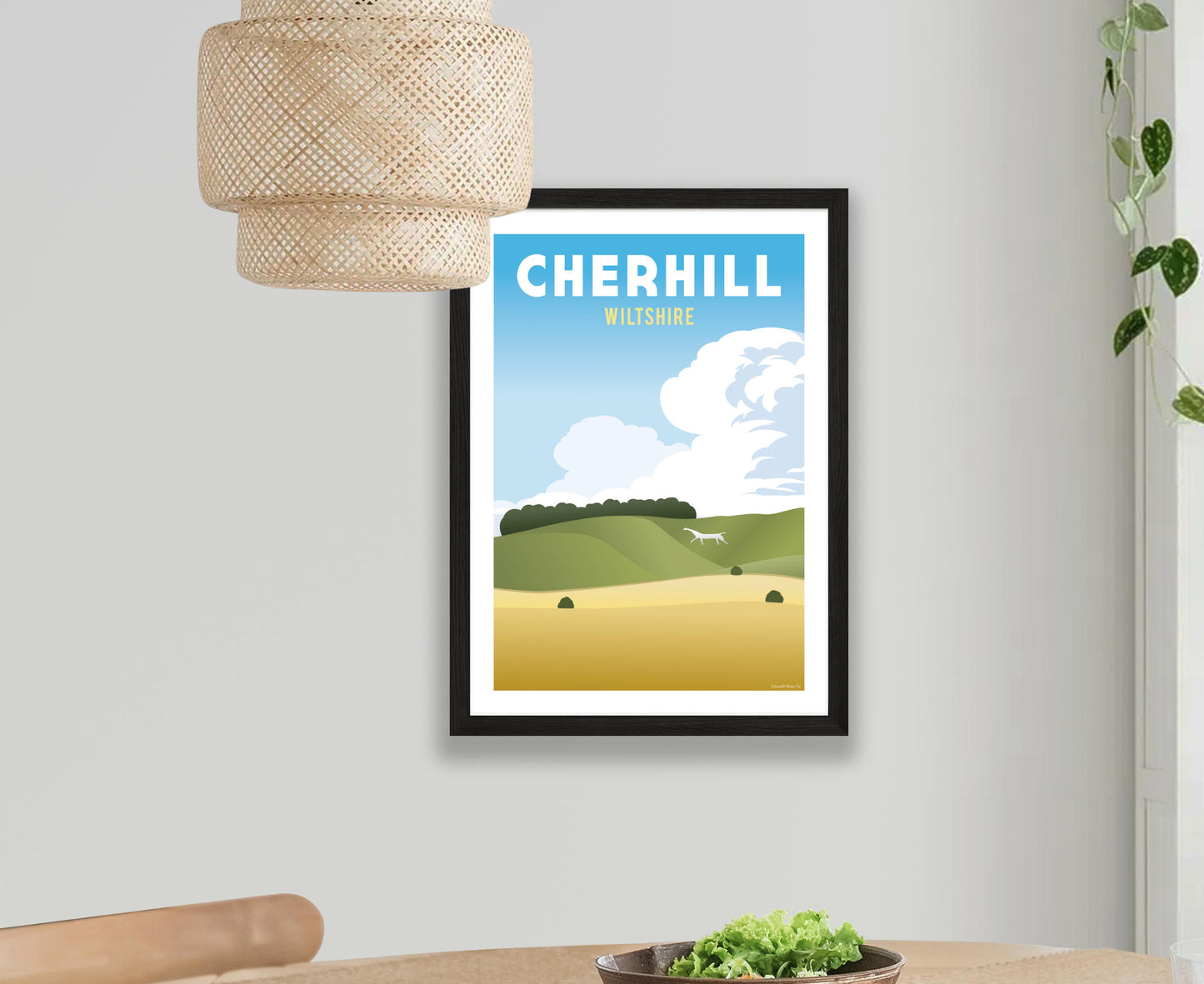 Cherhill Poster in black frame