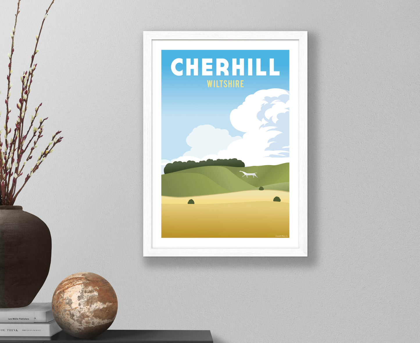 Cherhill Poster in white frame