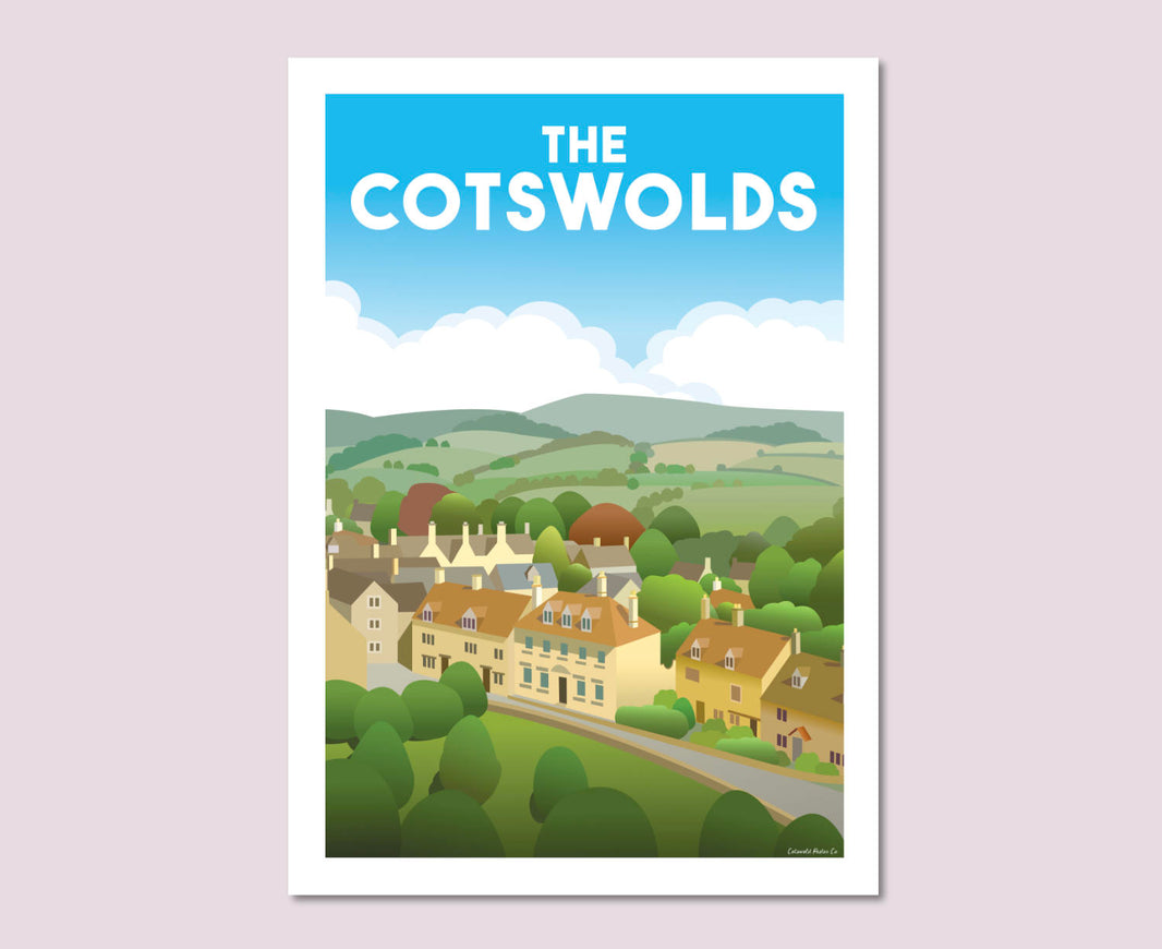Cotswold Text Map Poster Art Print Type The Cotswolds Cotswold Poster Co