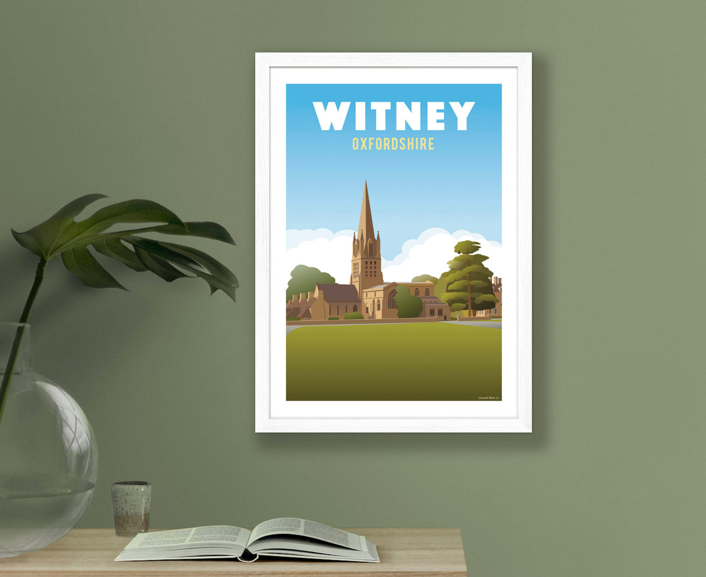 Witney Church Poster in white frame
