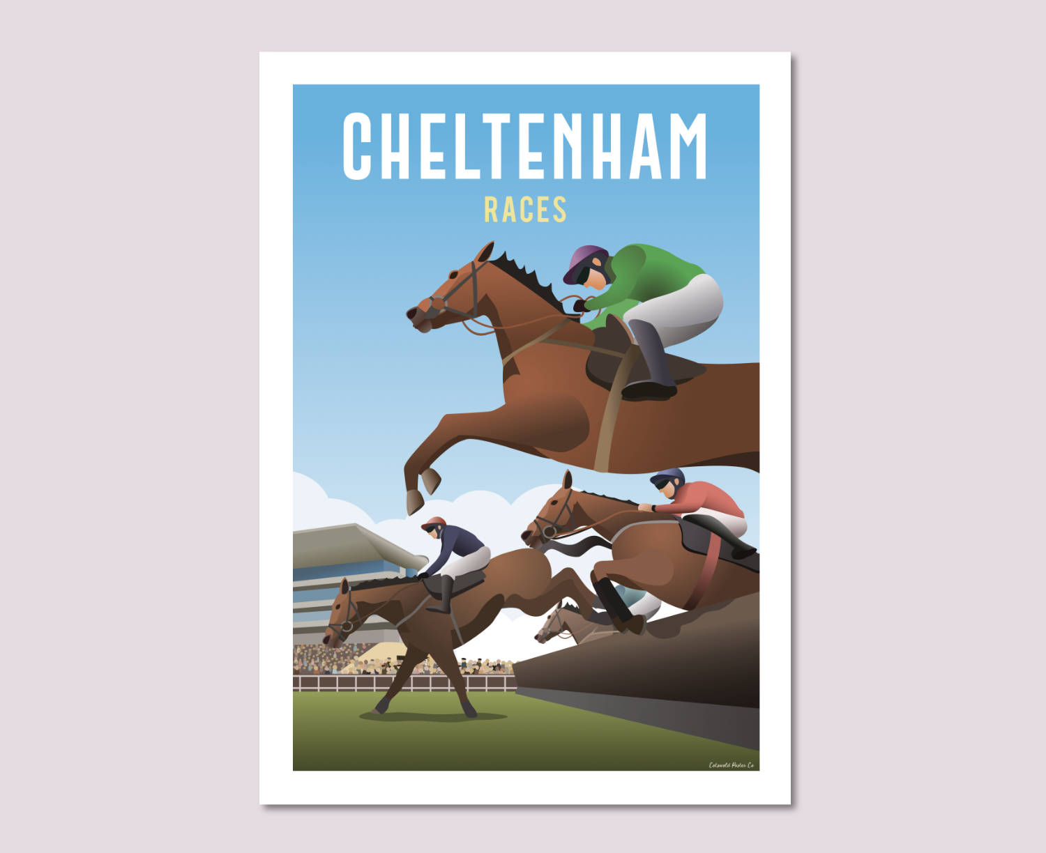 Cheltenham Races Poster – Art Print Horse Racecourse Festival ...