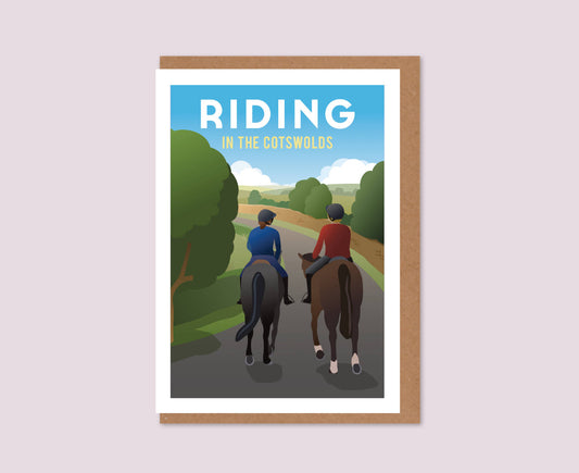 Riding In The Cotswolds Greeting Card Design