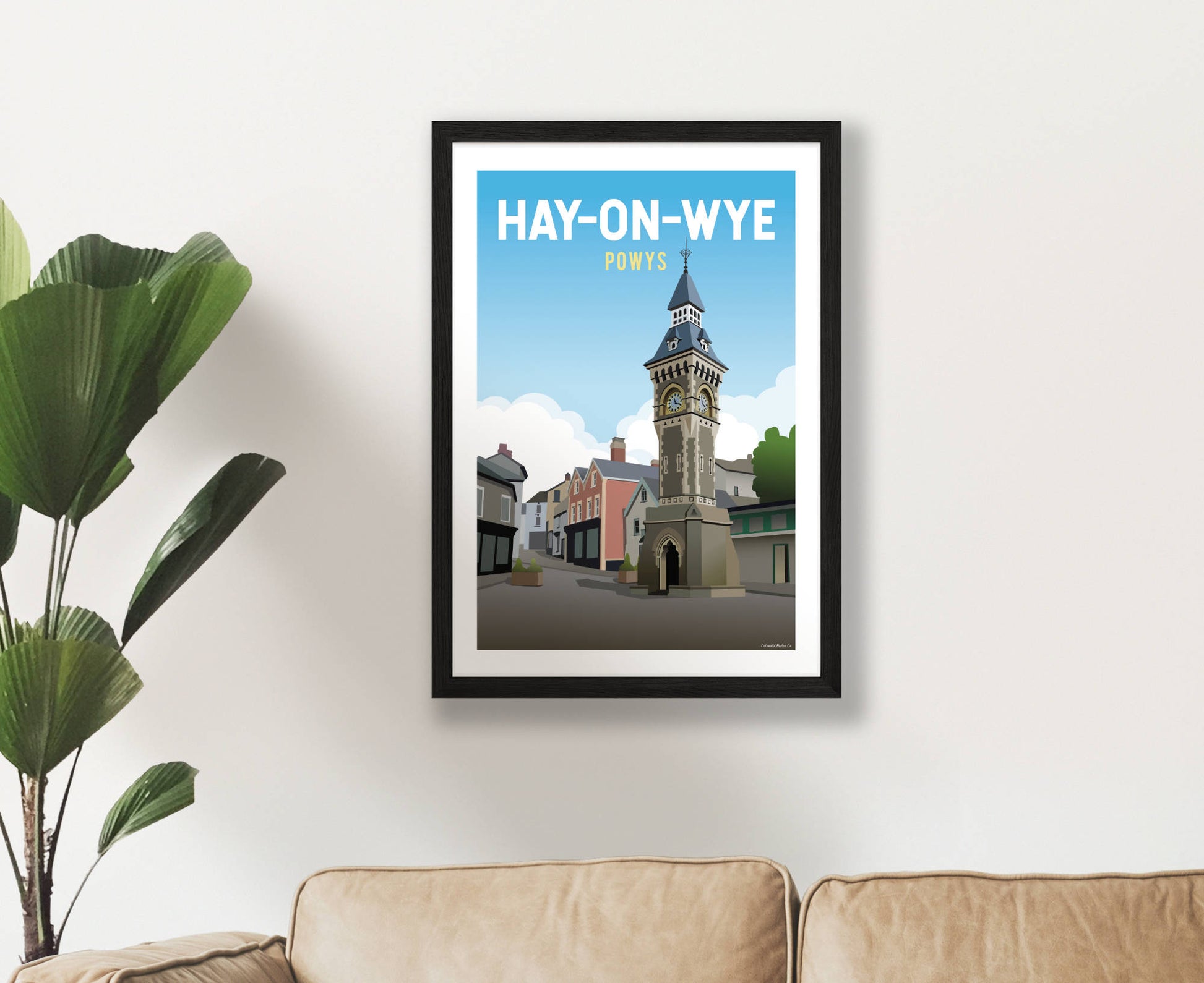 Hay-on-Wye Poster in black frame